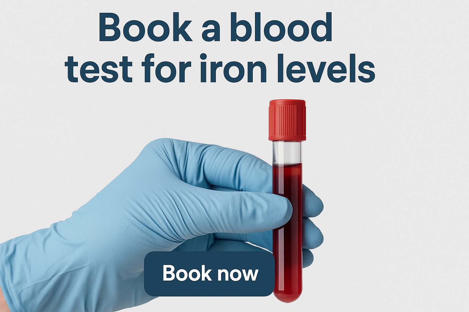 Book a blood test for iron deficiency via our secure medical form