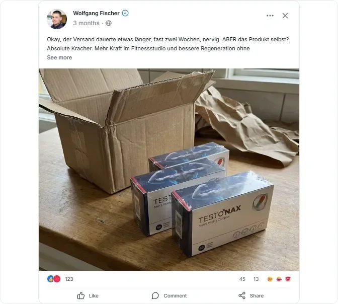 Testonax Facebook Bewertungen