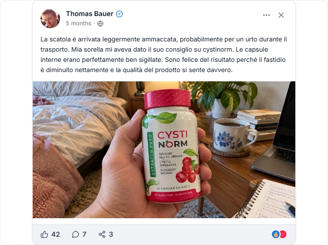 Recensioni Facebook Cystinorm