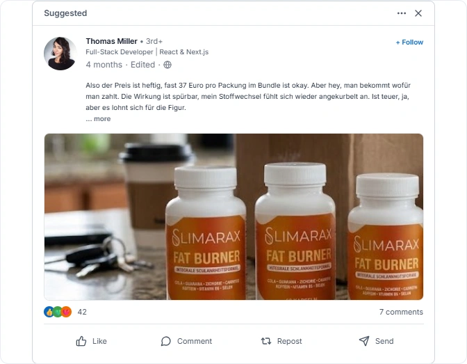 OptiSlim Linkedln Bewertungen