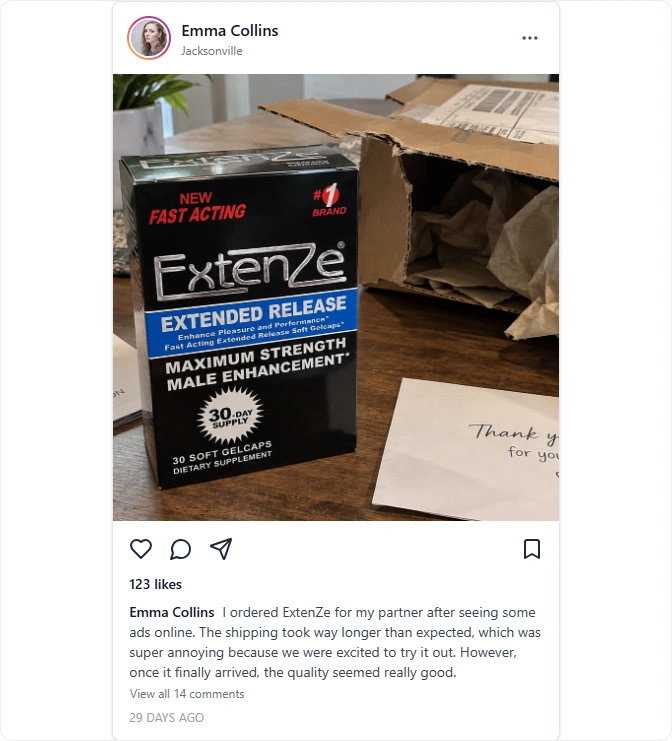 Extenze Instagram Review