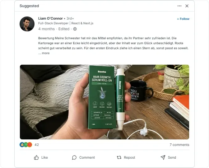 Roota Facebook Bewertungen