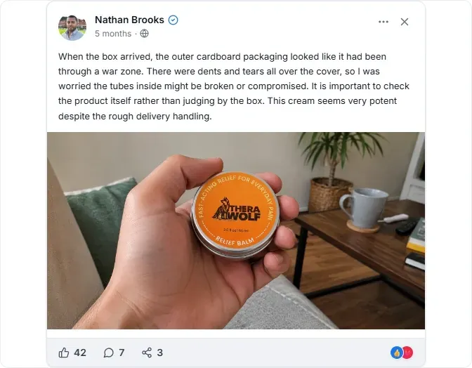 TheraWolf Neuro Balm Facebook Reviews