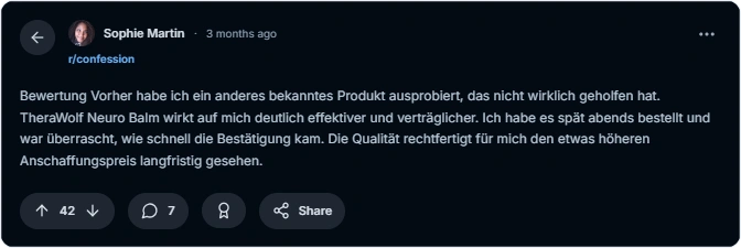 TheraWolf Neuro Balm Reddit Erfahrungen