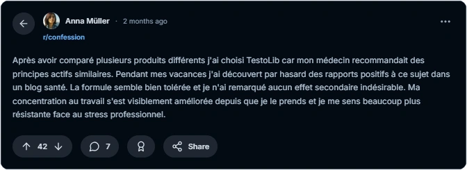 Avis et Plaintes TestoLib Reddit