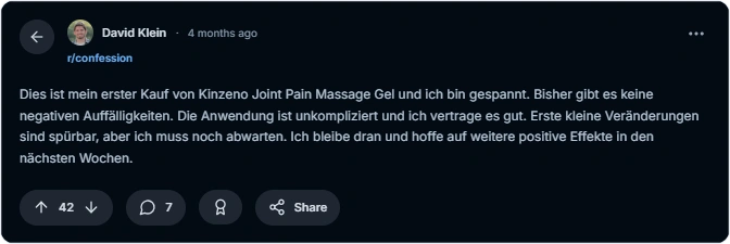 Kinzeno Joint Pain Gel Reddit Bewertungen