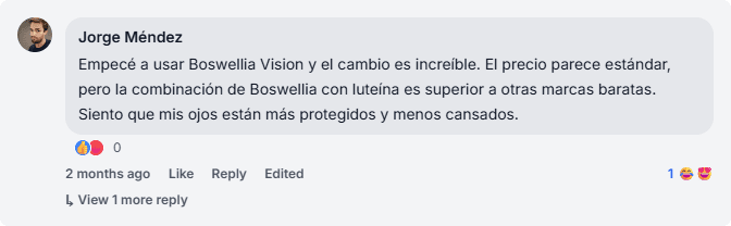 Boswellia Vision Review from Facebook
