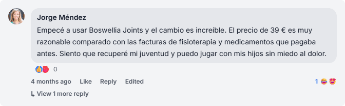 Boswellia Joints Review from Facebook