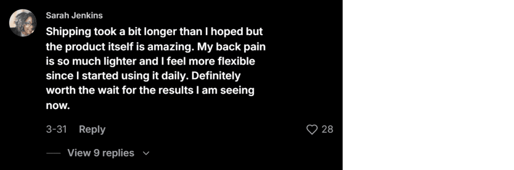 Review from Tiktok for Kinzeno