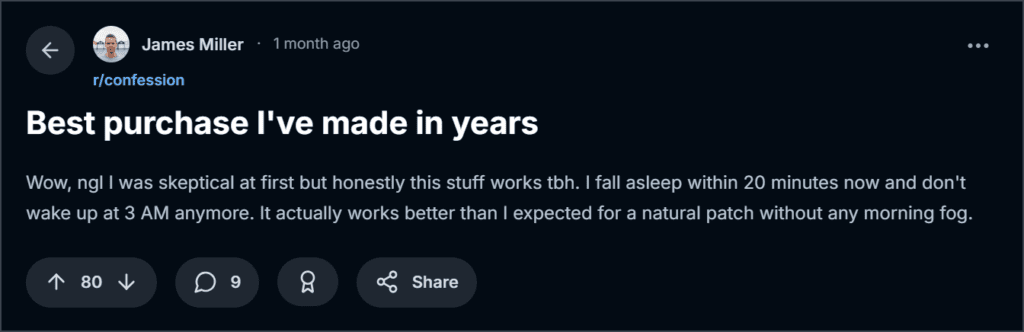 Health Patch Sleep Support Review from Reddit