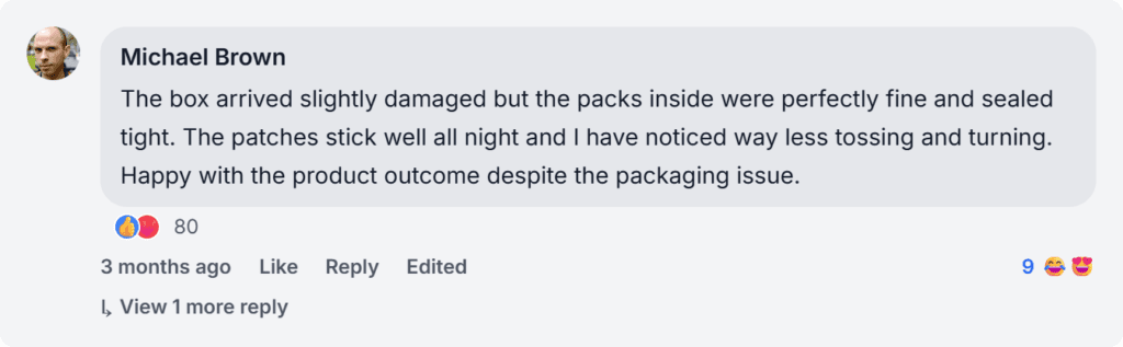 Health Patch Sleep Support Review from Facebook