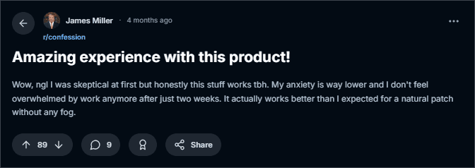 Health Patch Stress Relief Review from Reddit