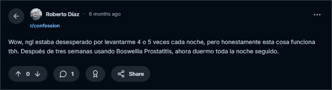 Boswellia Prostatitis Review from Reddit