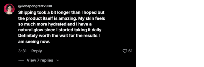 Collagen Derma Lift Review from Tiktok
