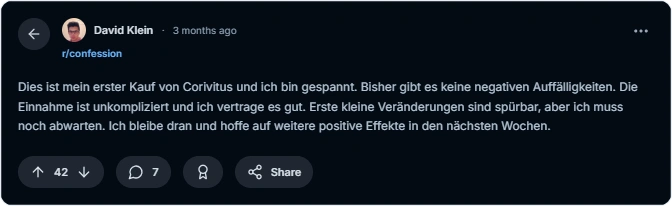 Corivitus Reddit Bewertungen