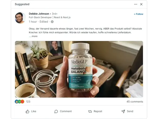 MedicGLP Linkedln Bewertungen