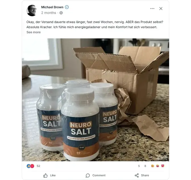 NeuroSalt Facebook Bewertungen