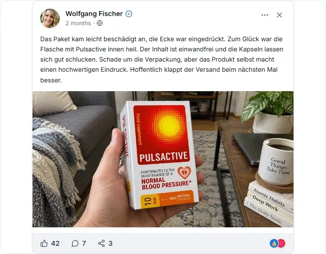 PulsActive Facebook Bewertungen