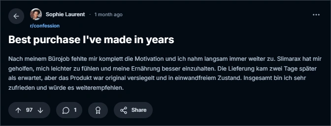 Slimarax Fat Burner Reddit Reviews 1