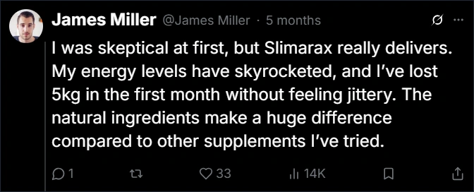 Slimarax Fat Burner Twitter Reviews