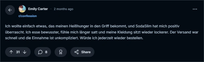 SodaSlim Reddit Bewertungen