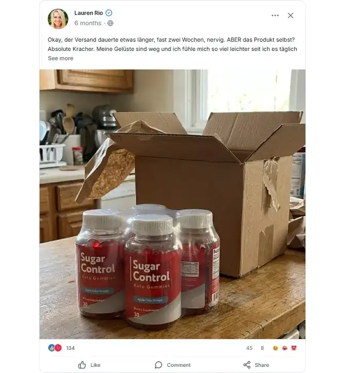 SugarControl Facebook Reviews