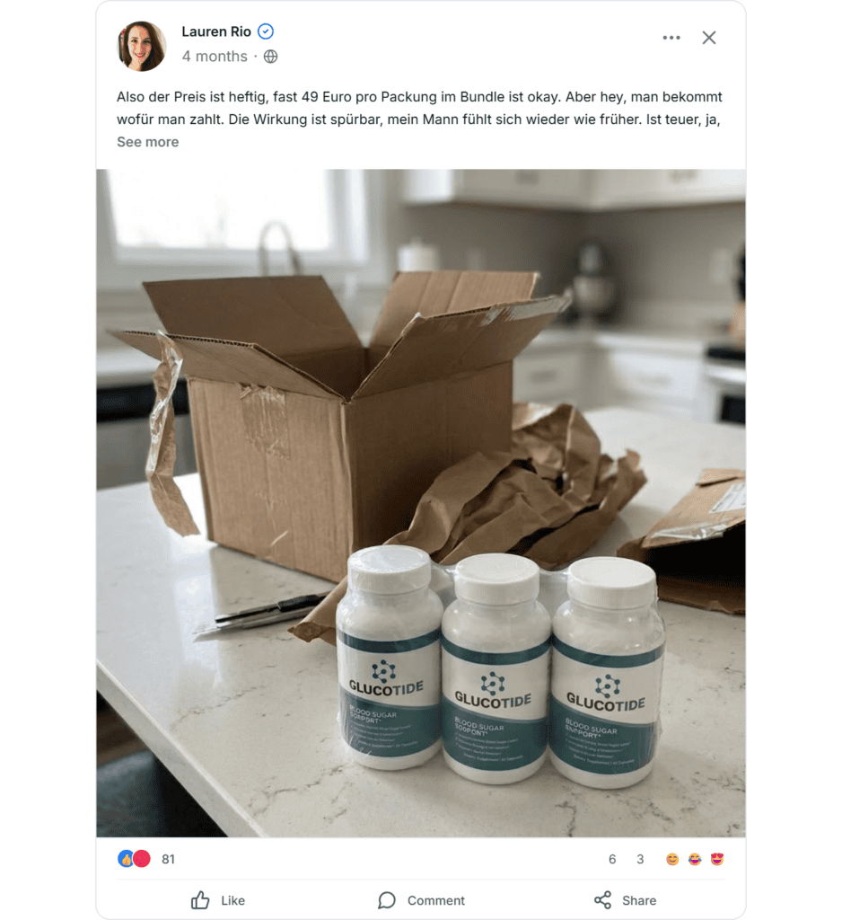 Glucotide Facebook Bewertungen