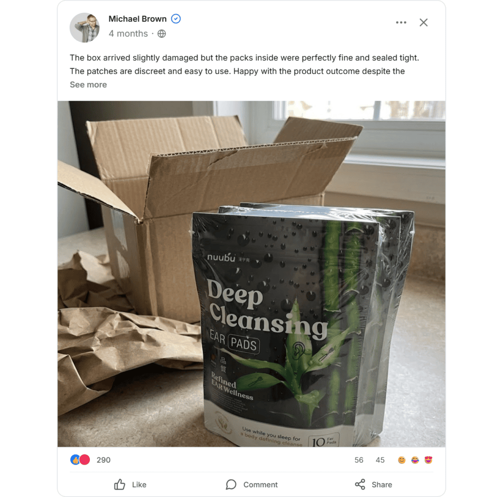 Nuubu detox foot patches Facebook  reviews