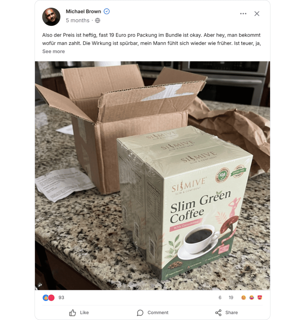 Slim Green Coffee Facebook Bewertungen