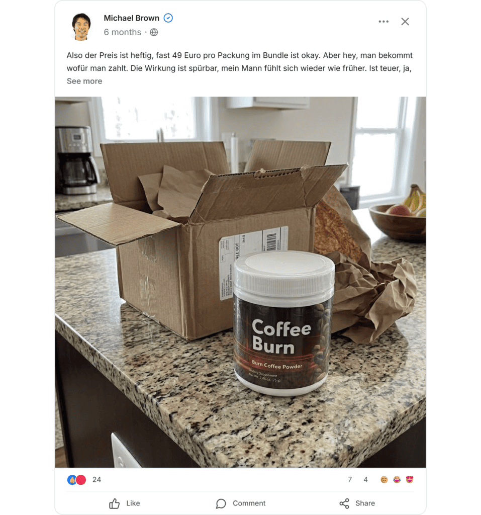 Coffee Burn Facebook Erfahrungen