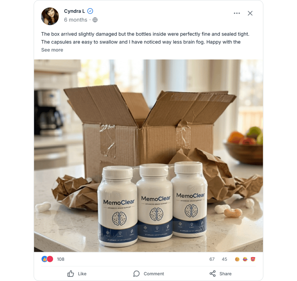 Memoclear Facebook Reviews