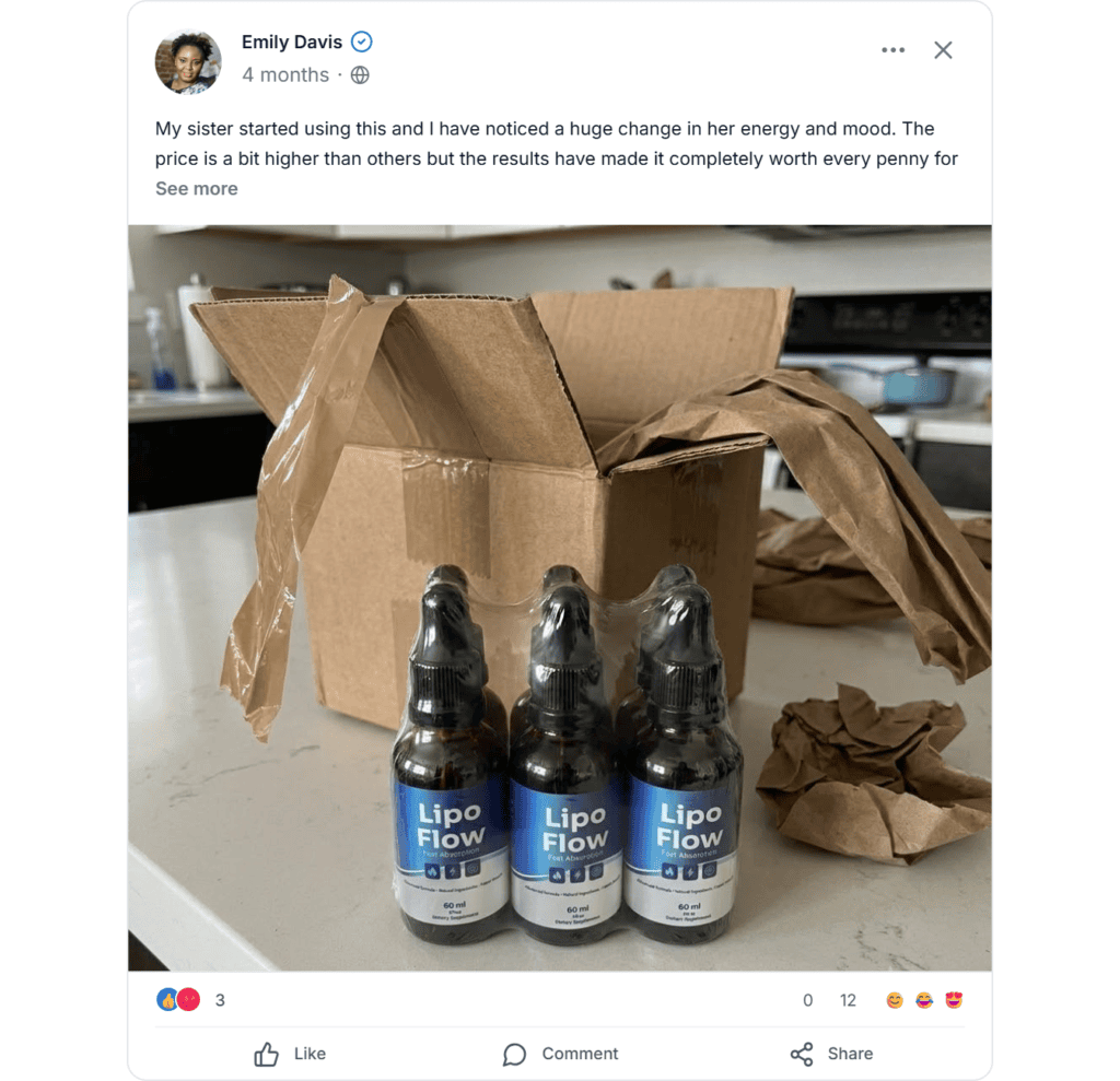 Lipo flow Facebook reviews