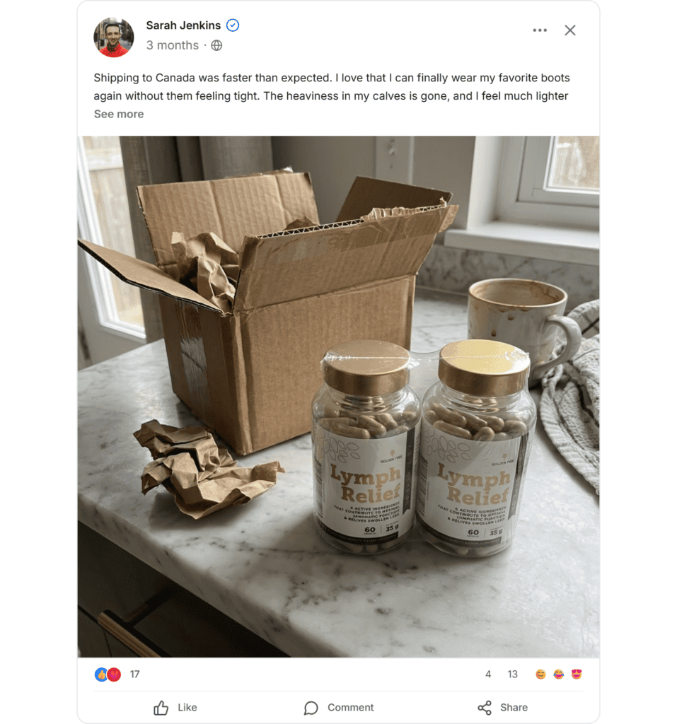 Lymph Relief Facebook Reviews