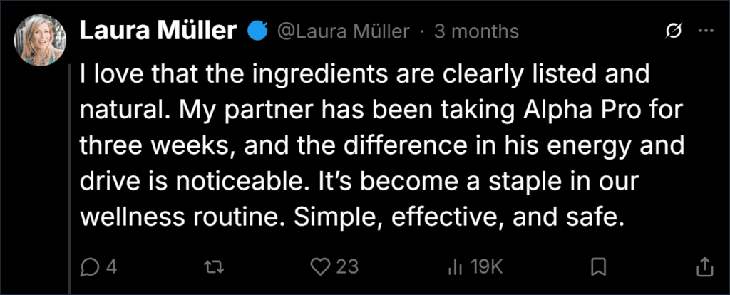 Alpha pro Twitter reviews