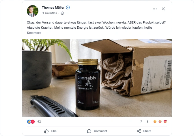 Cannabis Oil Facebook Bewertungen