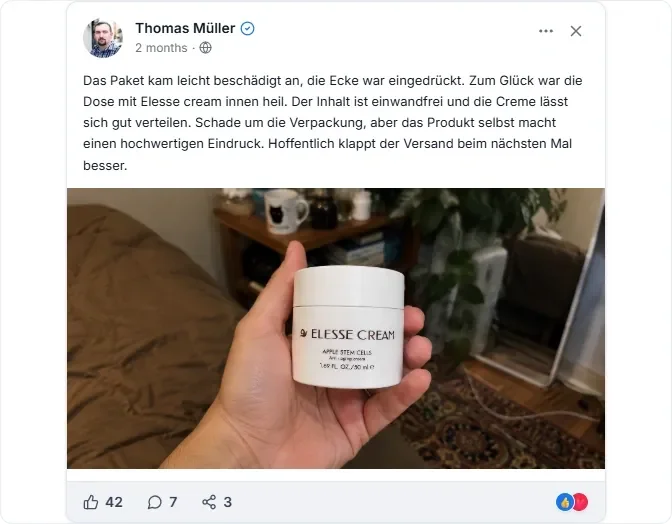 Elesse Cream Facebook Erfahrungen