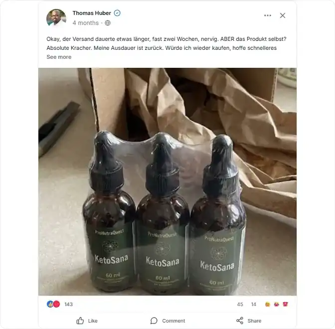 KetoSana Facebook Bewertungen
