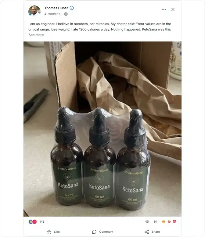 KetoSana Facebook Reviews