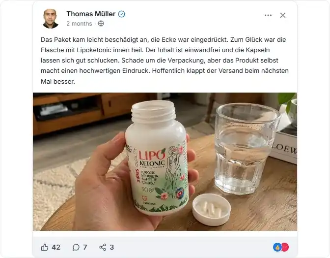 Lipoketonic Facebook Bewertungen