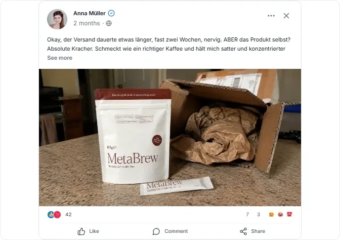 Metabrew Coffee Facebook Erfahrungen