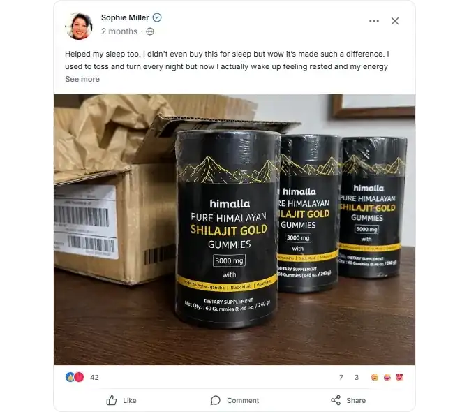 Shilajit gummies Facebook Reviews