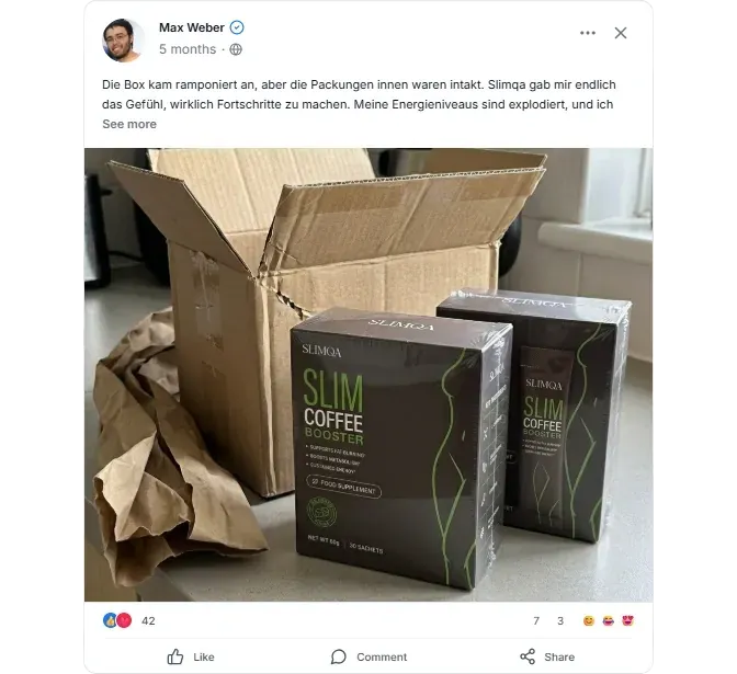 Slimqa Slim Coffee Booster Facebook Bewertungen