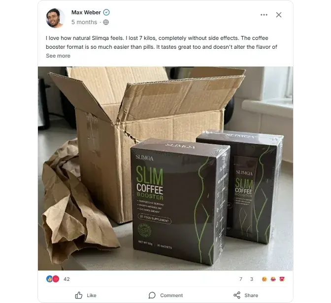 Slimqa Slim Coffee Booster Facebook Reviews