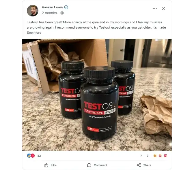 Testosil Facebook Reviews