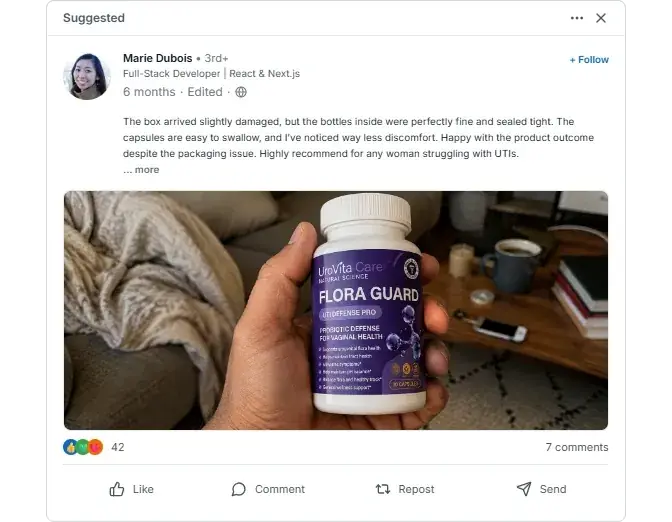 Urovita care Linkedln reviews