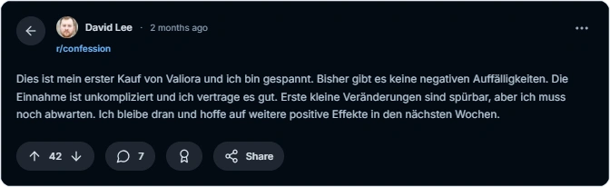 Valiora Reddit Bewertungen