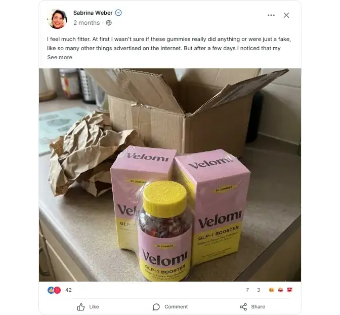 Velomi Facebook Reviews