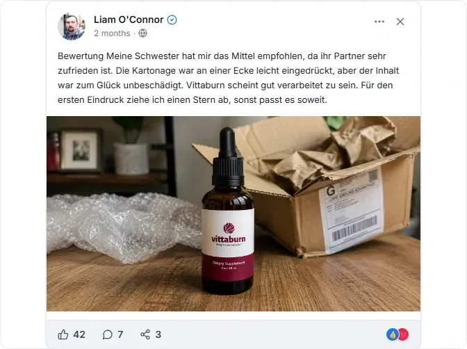 Vittaburn Facebook Bewertungen