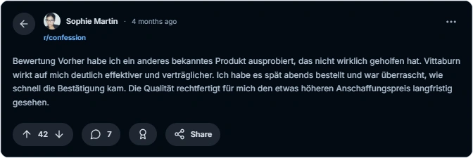 Vittaburn Reddit Bewertungen