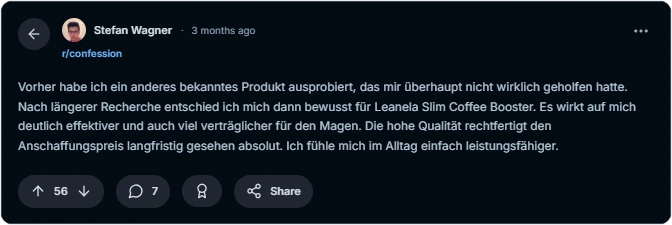 Leanela Slim Coffee Booster Reddit Erfahrungen